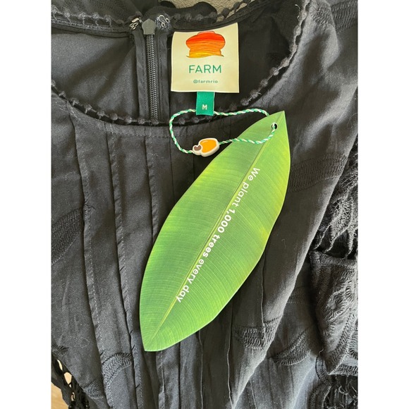 New Farm Rio Black Richilieu Dress Tiered Lace Midi Women's Party Cocktail - Picture 8 of 10